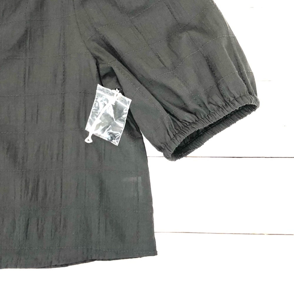 NWOT a.n.a. Puff Sleeve Top • Sz L • Dark Gray - Picture 9 of 11